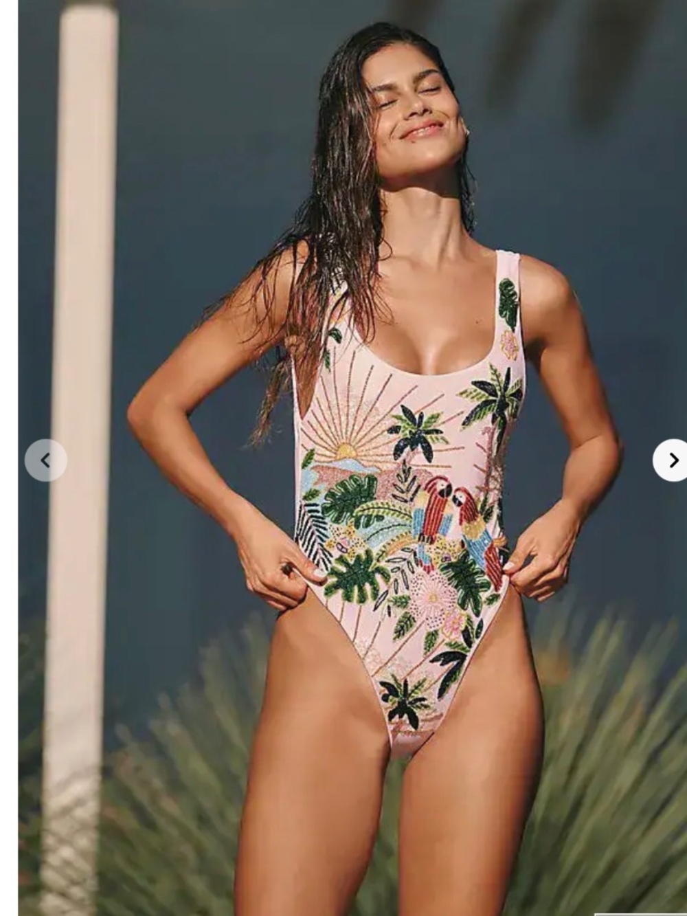 Oceanus Maya swim suit SMALL LIGHT PINK NWT